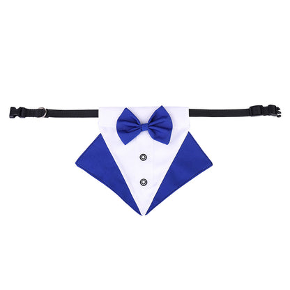 British Style Dog Wedding Bandana & Collar Set – Cotton Scarf for Small to Large Dogs