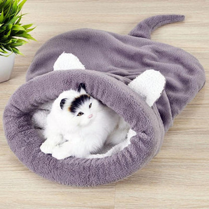 Cosy Coral Fleece Pet Sleeping Bag – Cats & Small Dogs