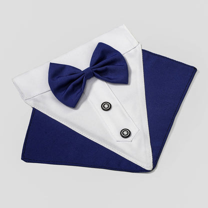 British Style Dog Wedding Bandana & Collar Set – Cotton Scarf for Small to Large Dogs