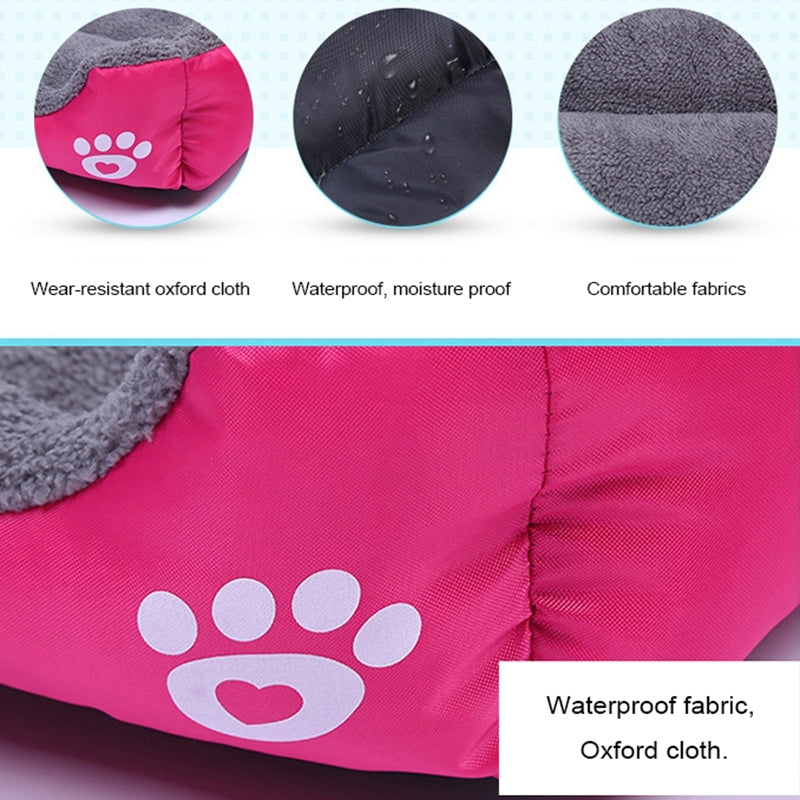 Waterproof Fleece Pet Bed – Sizes S to XXXL for Dogs & Cats