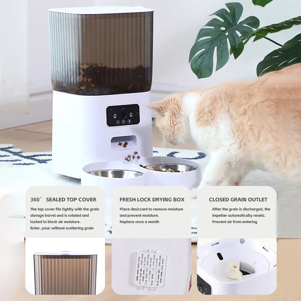 5L Smart Automatic Pet Feeder with HD Camera – Wi-Fi, Night Vision & Voice Recording