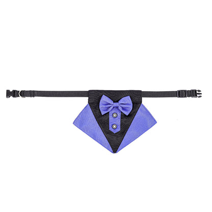British Style Dog Wedding Bandana & Collar Set – Cotton Scarf for Small to Large Dogs
