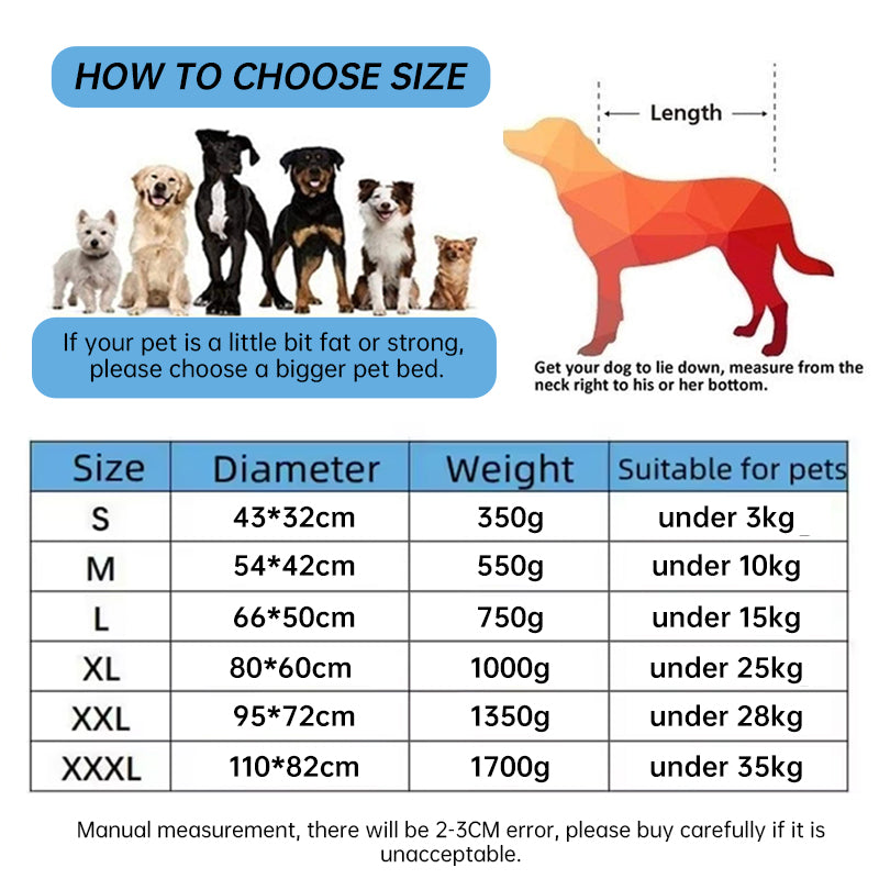 Waterproof Fleece Pet Bed – Sizes S to XXXL for Dogs & Cats