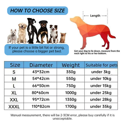 Waterproof Fleece Pet Bed – Sizes S to XXXL for Dogs & Cats