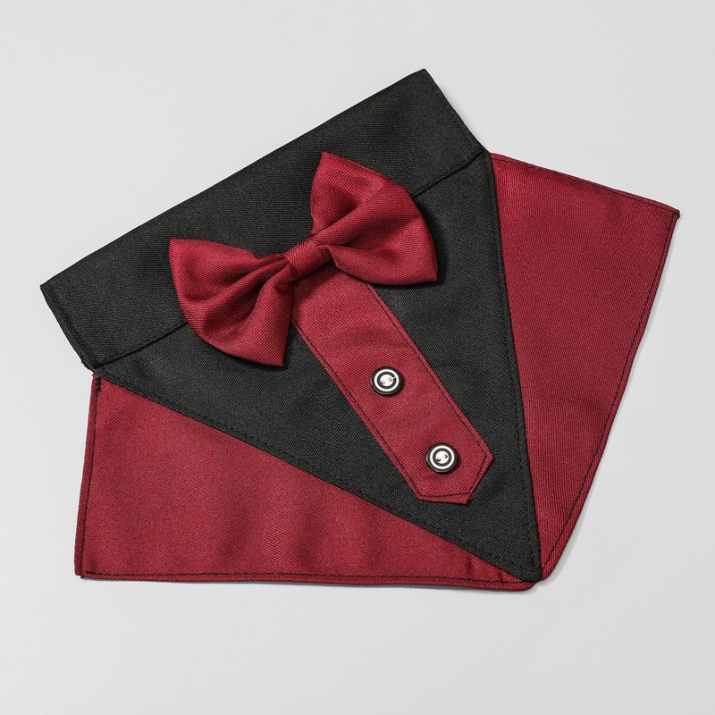 British Style Dog Wedding Bandana & Collar Set – Cotton Scarf for Small to Large Dogs