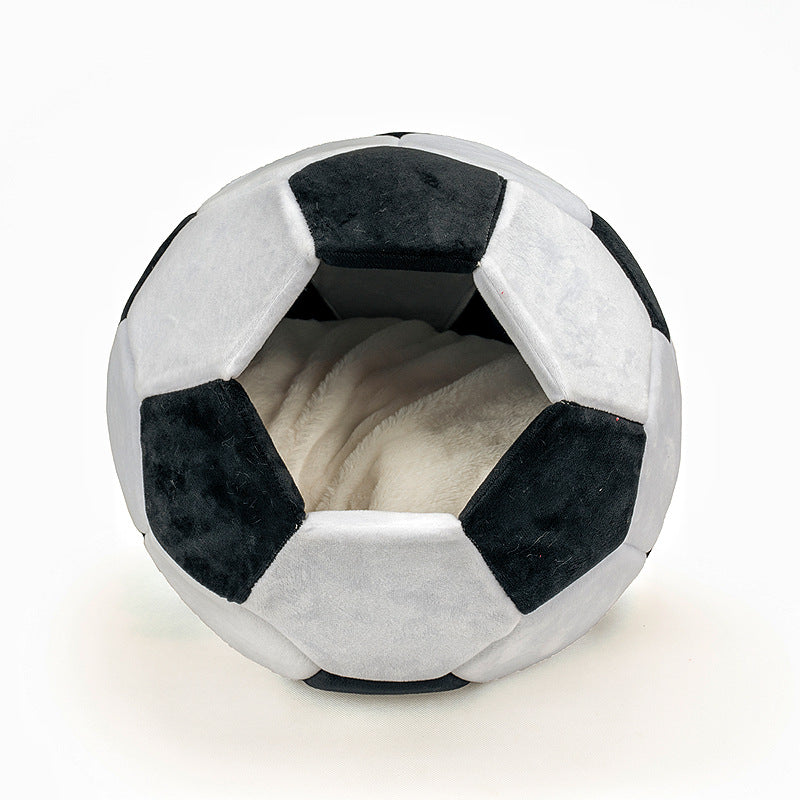 Football-Shaped Pet Nest & Mattress – Plush Bed for Cats & Small Dogs