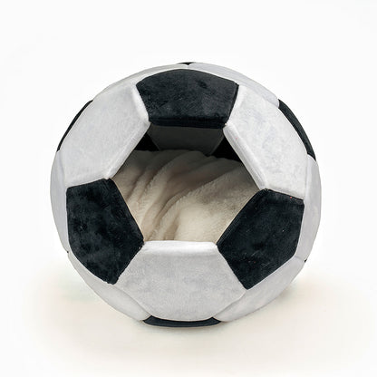 Football-Shaped Pet Nest & Mattress – Plush Bed for Cats & Small Dogs