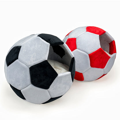 Football-Shaped Pet Nest & Mattress – Plush Bed for Cats & Small Dogs