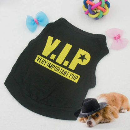 VIP Patterned Dog T-Shirt – Lightweight Summer Pet Clothing