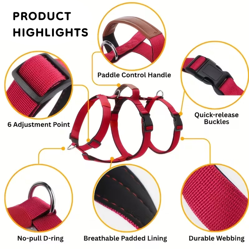 Tactical No-Pull Dog Harness, Bulletproof Vest Style for Large Dogs