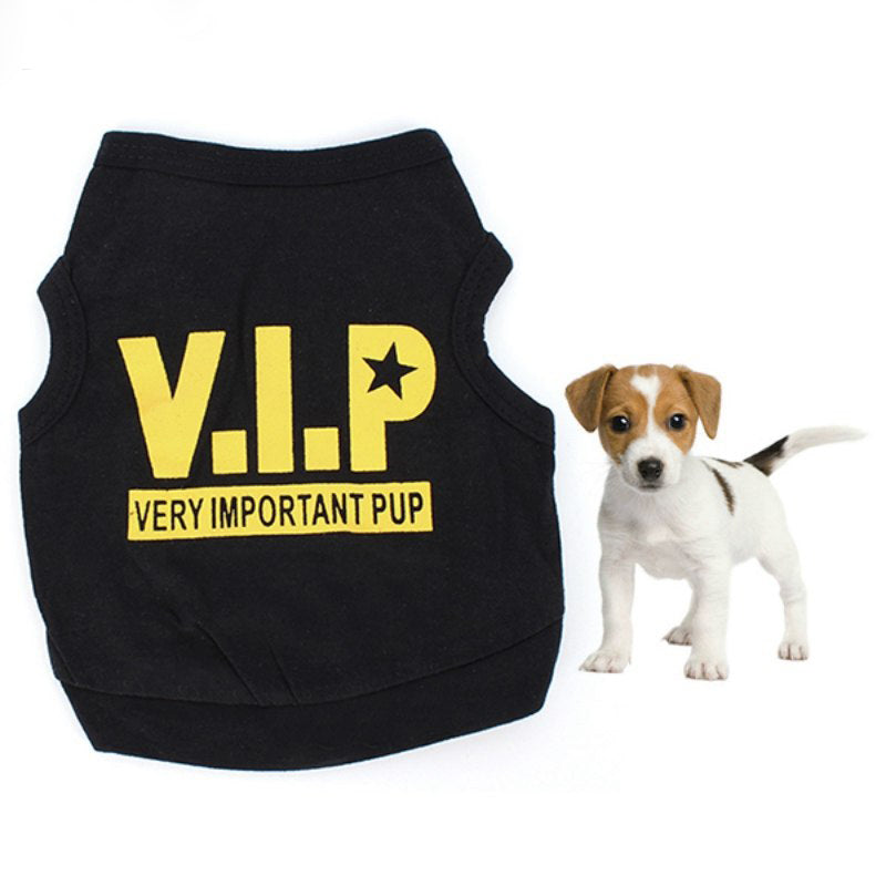 VIP Patterned Dog T-Shirt – Lightweight Summer Pet Clothing