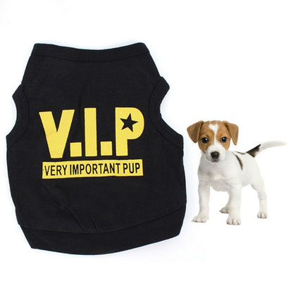 VIP Patterned Dog T-Shirt – Lightweight Summer Pet Clothing